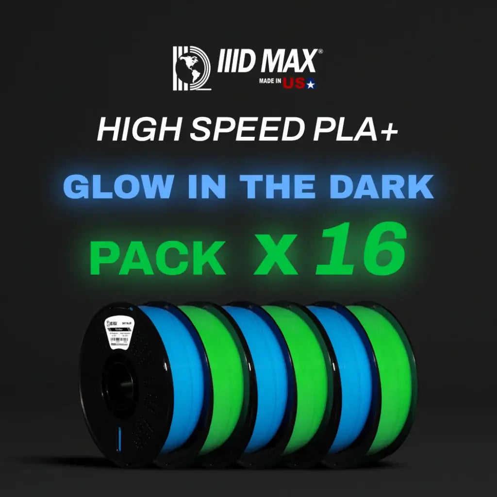 16 x 1kg – IIID MAX – High Speed PLA+ Glow Filament