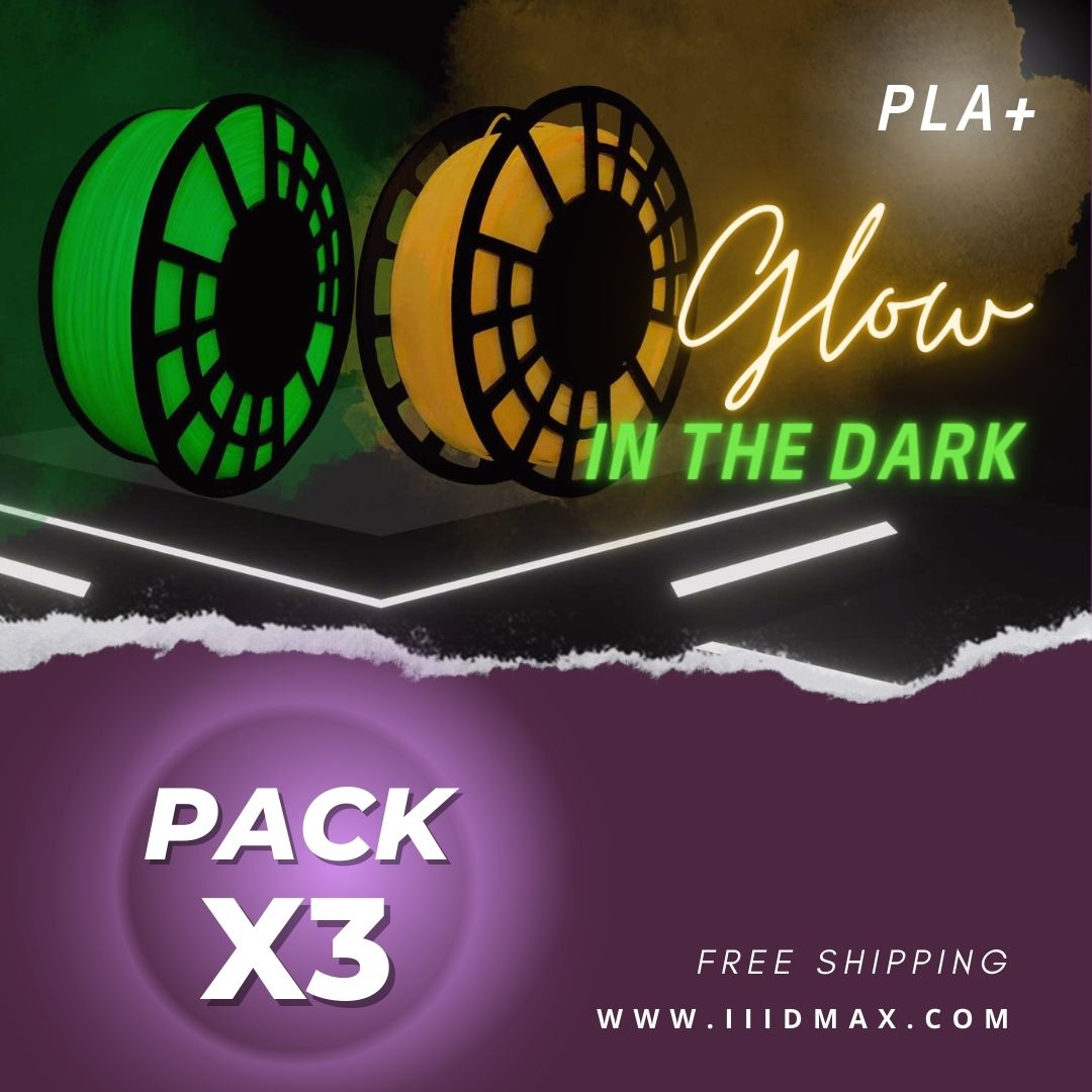 3x 1kg Glow In The Dark Pla Free Shipping Iiid Max 4318